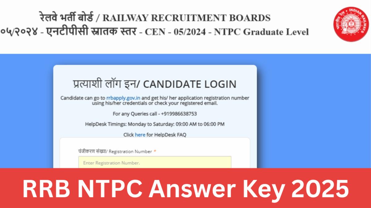 RRB NTPC Answer Key 2025 Link Active - Check Now